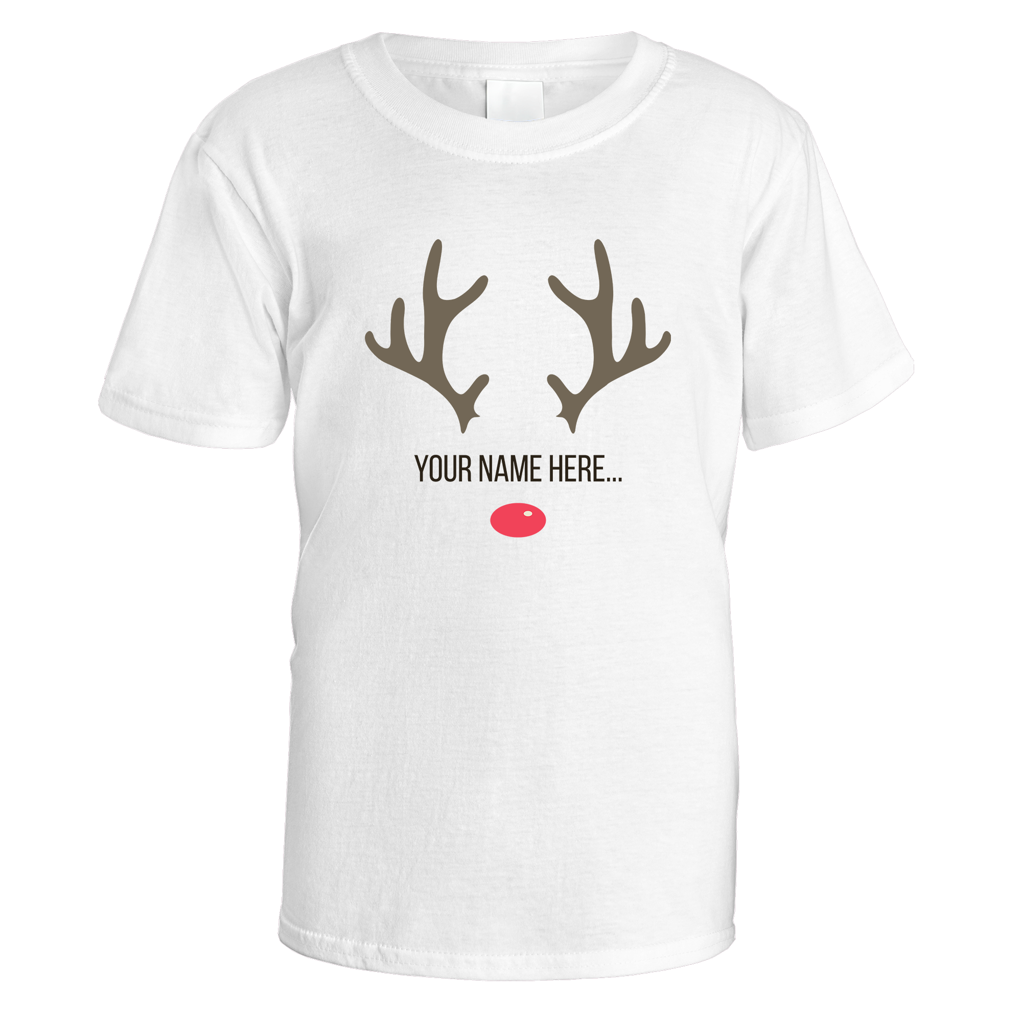Festive Reindeer Name Personalised T-Shirt