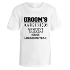 Groom's Drinking Team Stag Do T-Shirt - XX Large / White