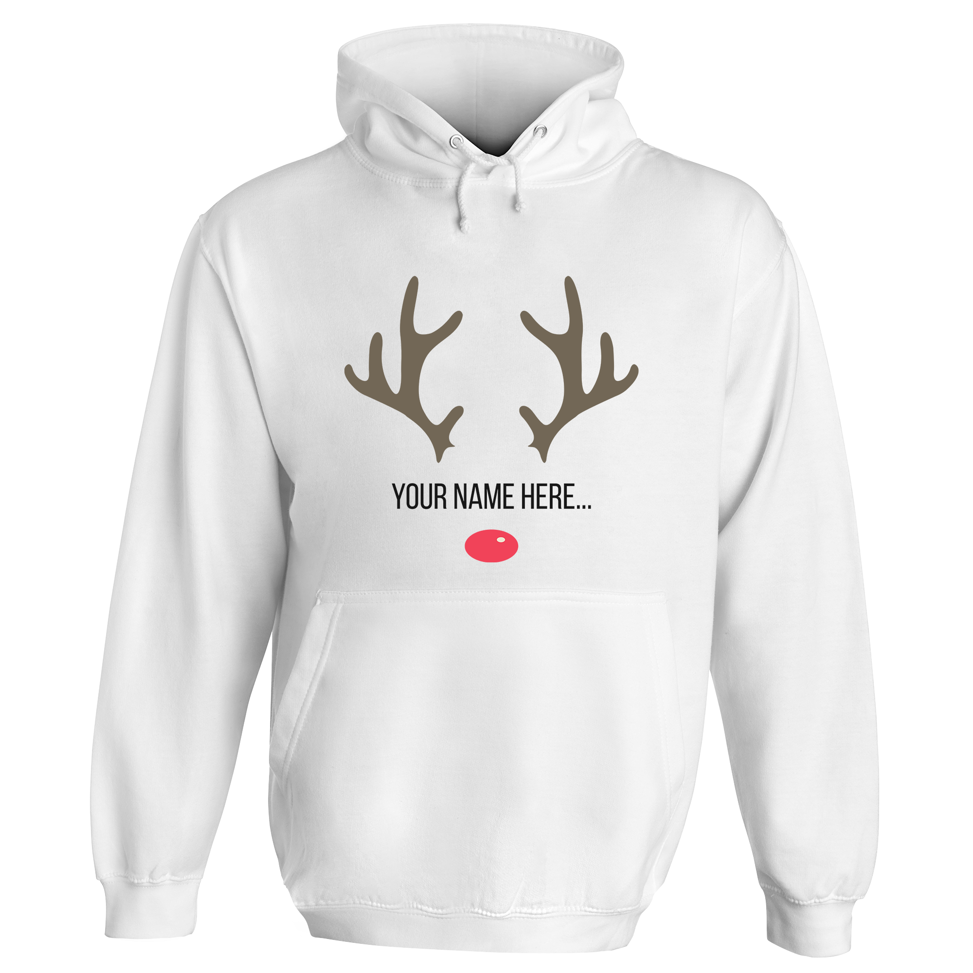 Festive Reindeer Name Personalised Hoodie