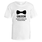 Groom Bow Tie Stag Do T-Shirt - XX Large / White