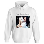 Personalised Photo and Top Caption Hoodie - X Large / Arctic White