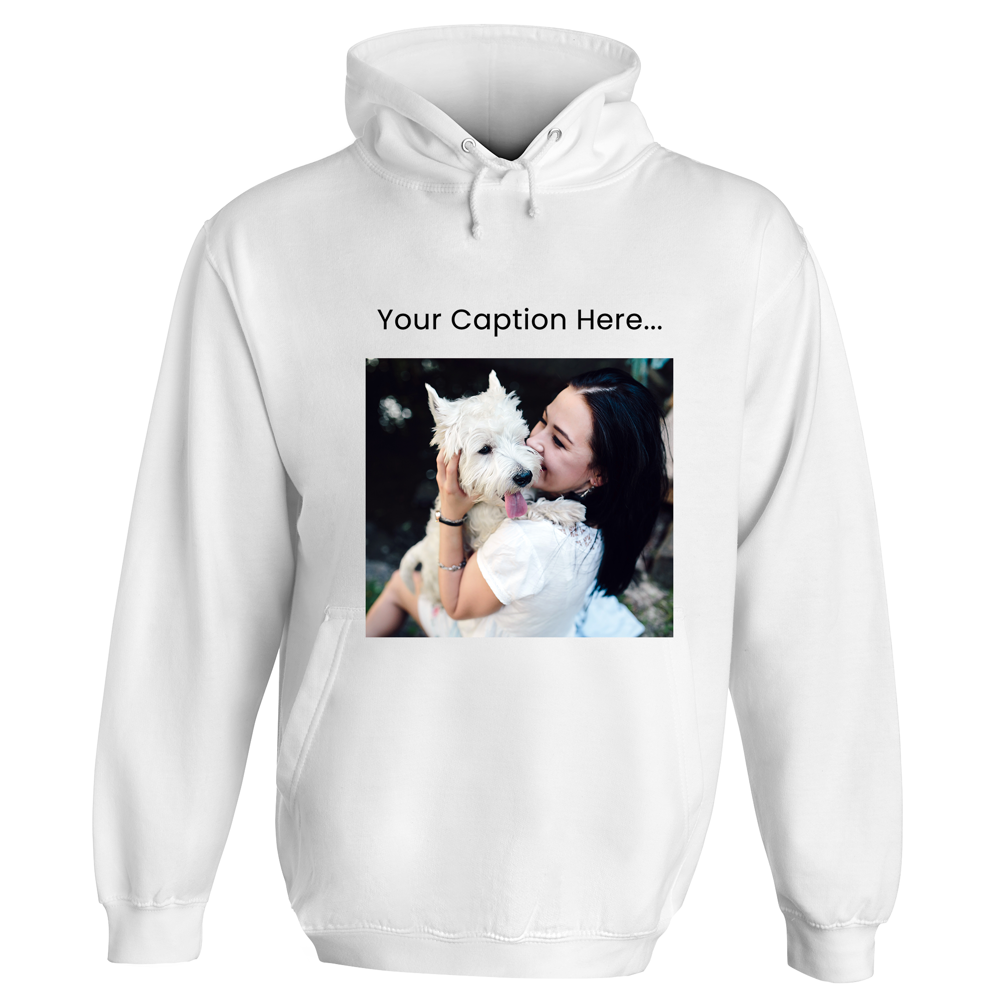 Personalised Photo and Top Caption Hoodie