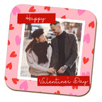 Heart Background Valentine's Day Photo Coaster