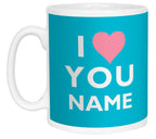 I Heart You - Blue Name Mug