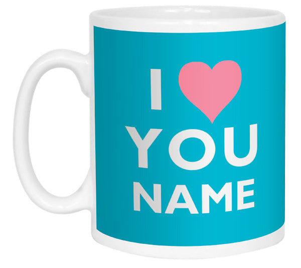 I Heart You - Blue Name Mug