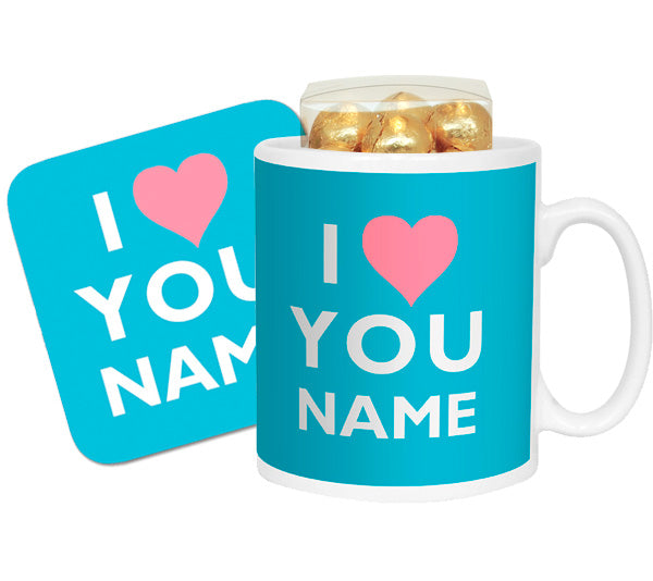 I Heart You - Blue Name Mug
