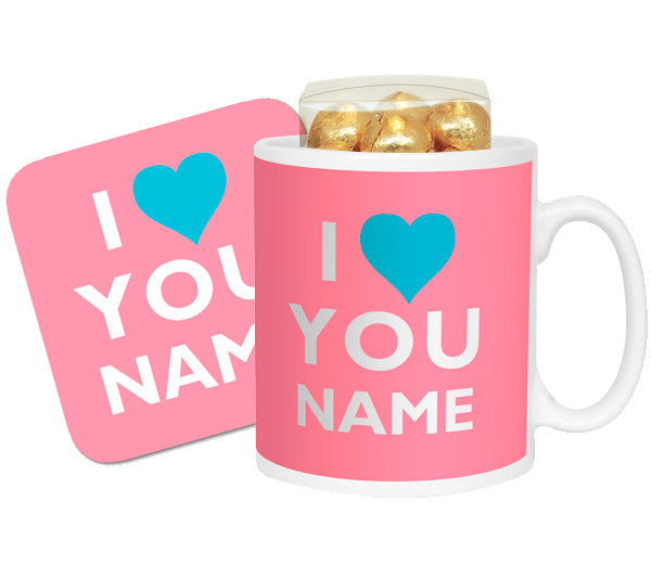 I Heart You - Pink Name Mug