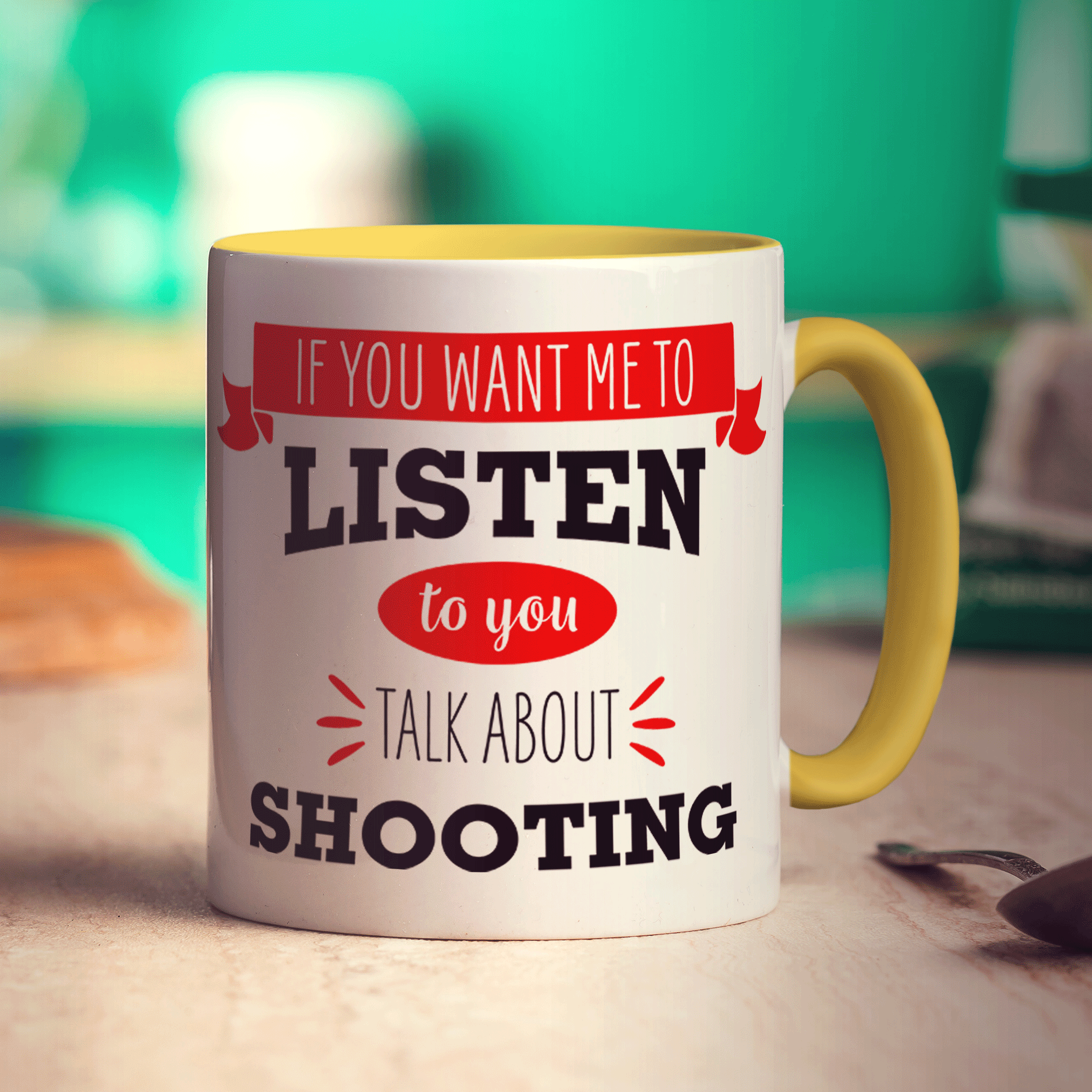 If You Want Me To Listen To You Talk About Shooting Mug - Standard 330ml (11oz) / Yellow