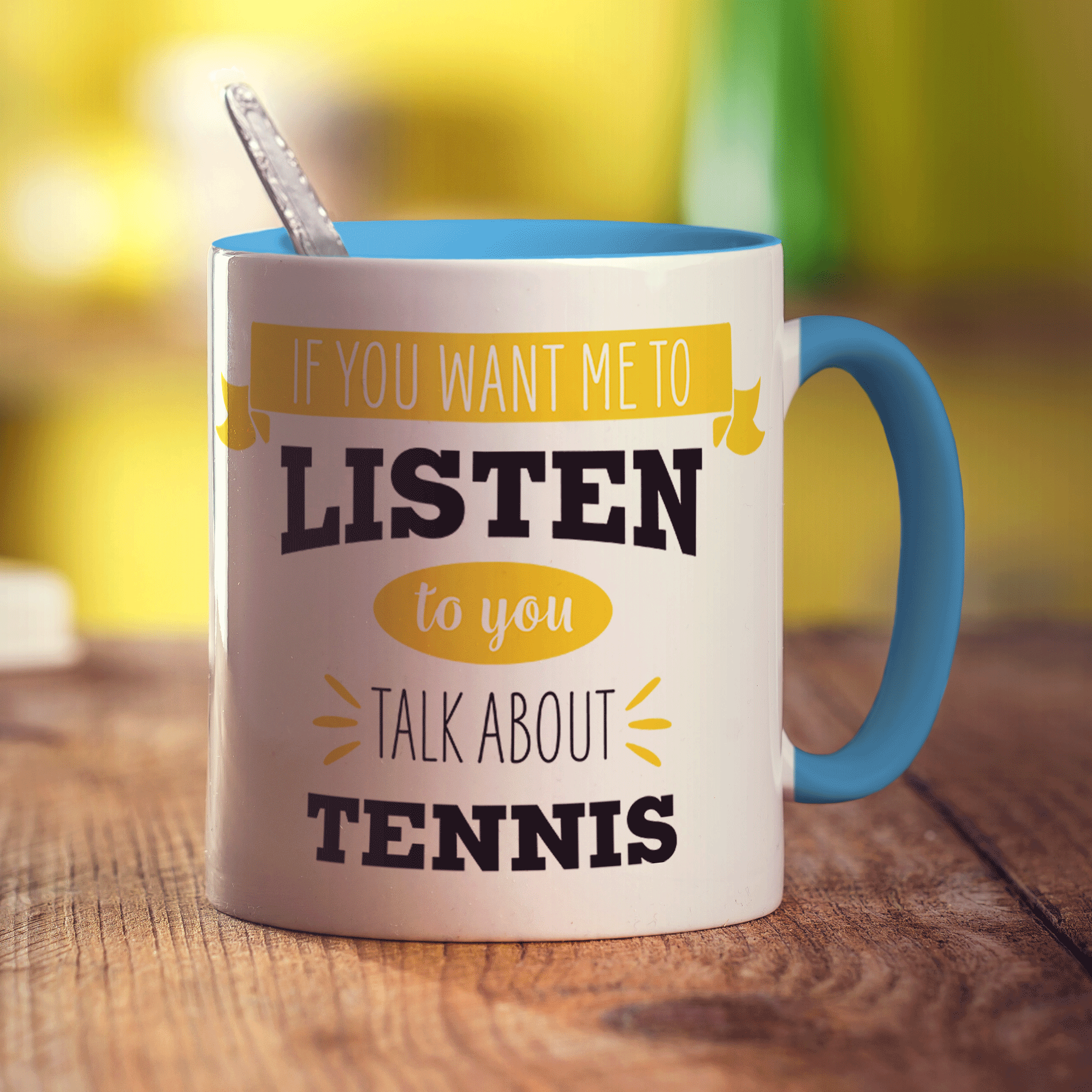 If You Want Me To Listen To You Talk About Tennis Mug - Standard 330ml (11oz) / Blue