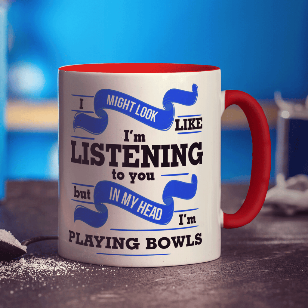 In My Head I'm Playing Bowls Mug - Standard 330ml (11oz) / Red