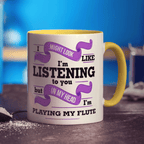 In My Head I'm Playing My Flute Mug - Standard 330ml (11oz) / Yellow