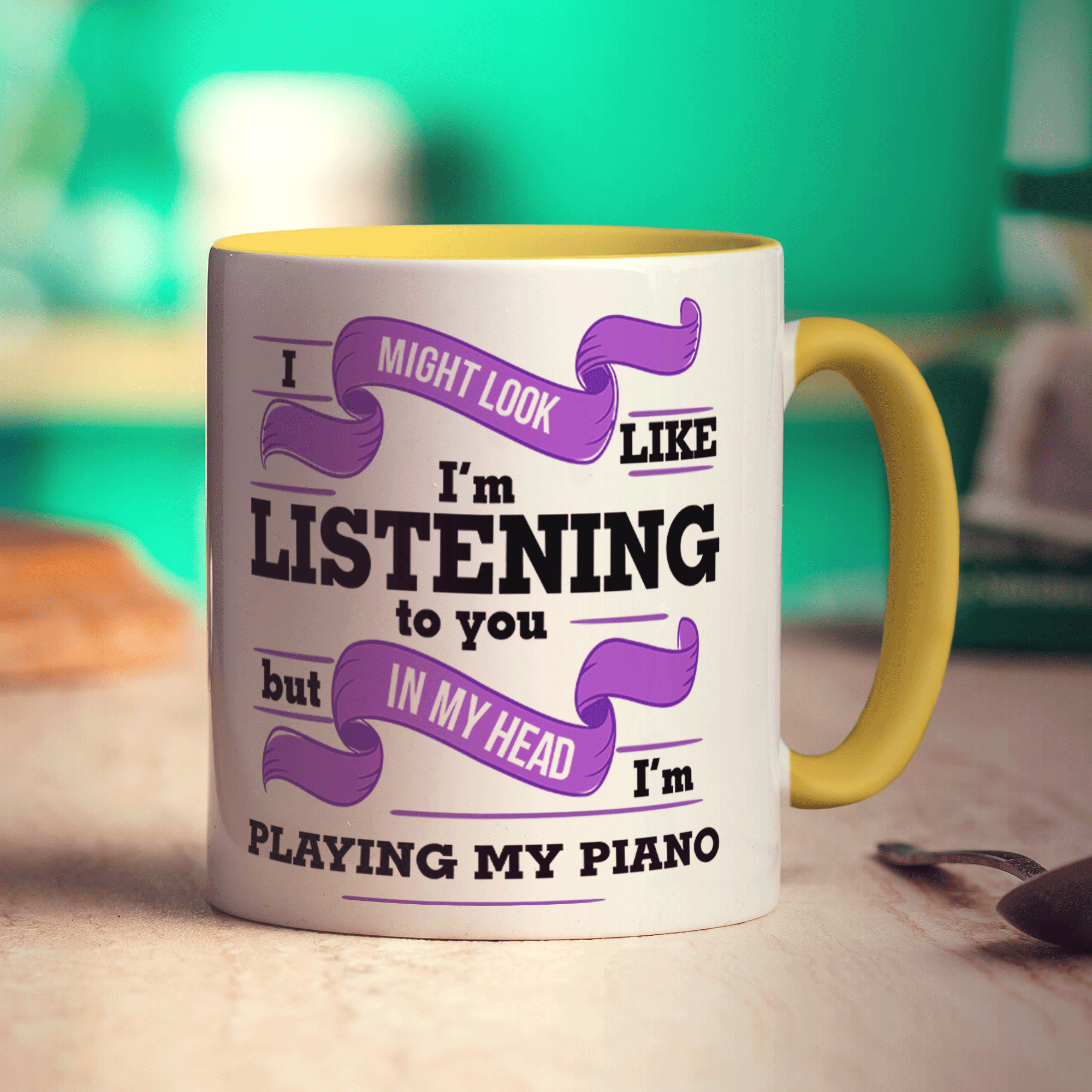 In My Head I'm Playing My Piano Mug