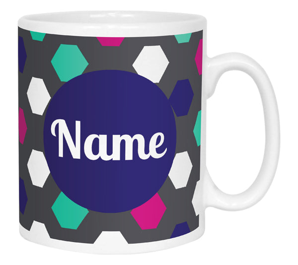 Hexagon Name Mug by Jessica Peppin