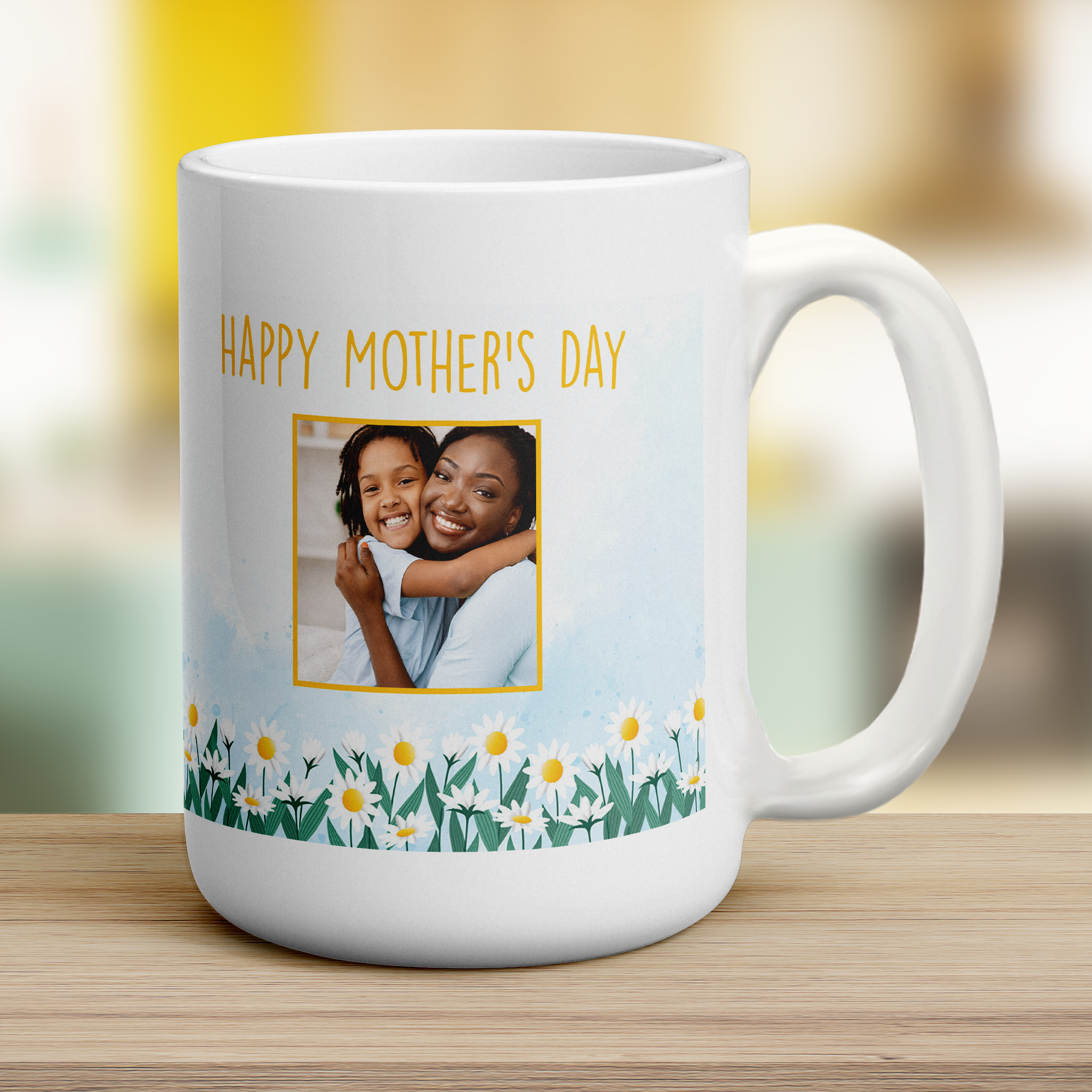 Mother's Day Flower Photo Mug - Jumbo 440ml (15oz) / White