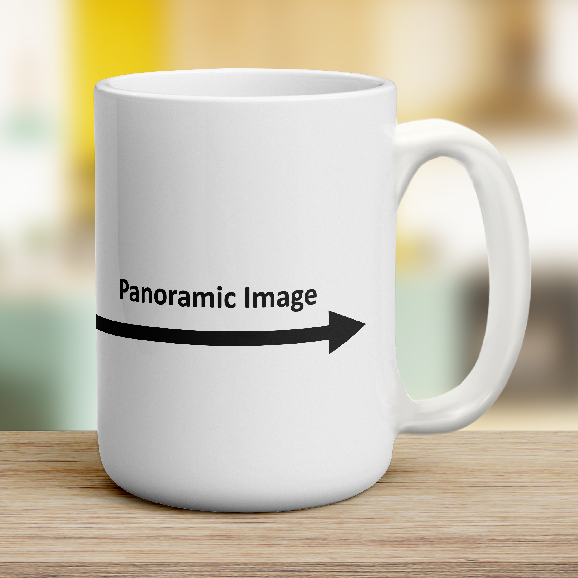 Panoramic Mug with Promotional Text