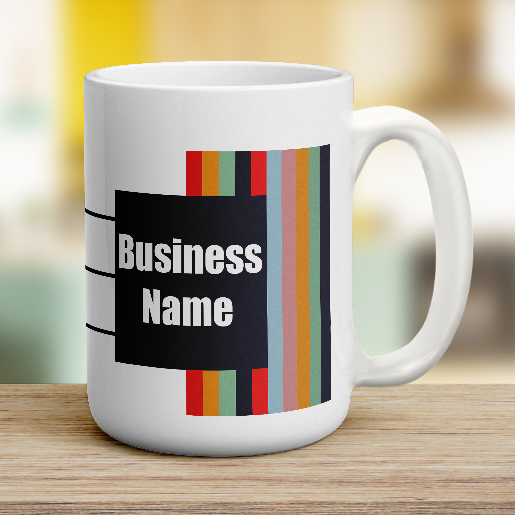 Promotional Mug with Funky Stripes
