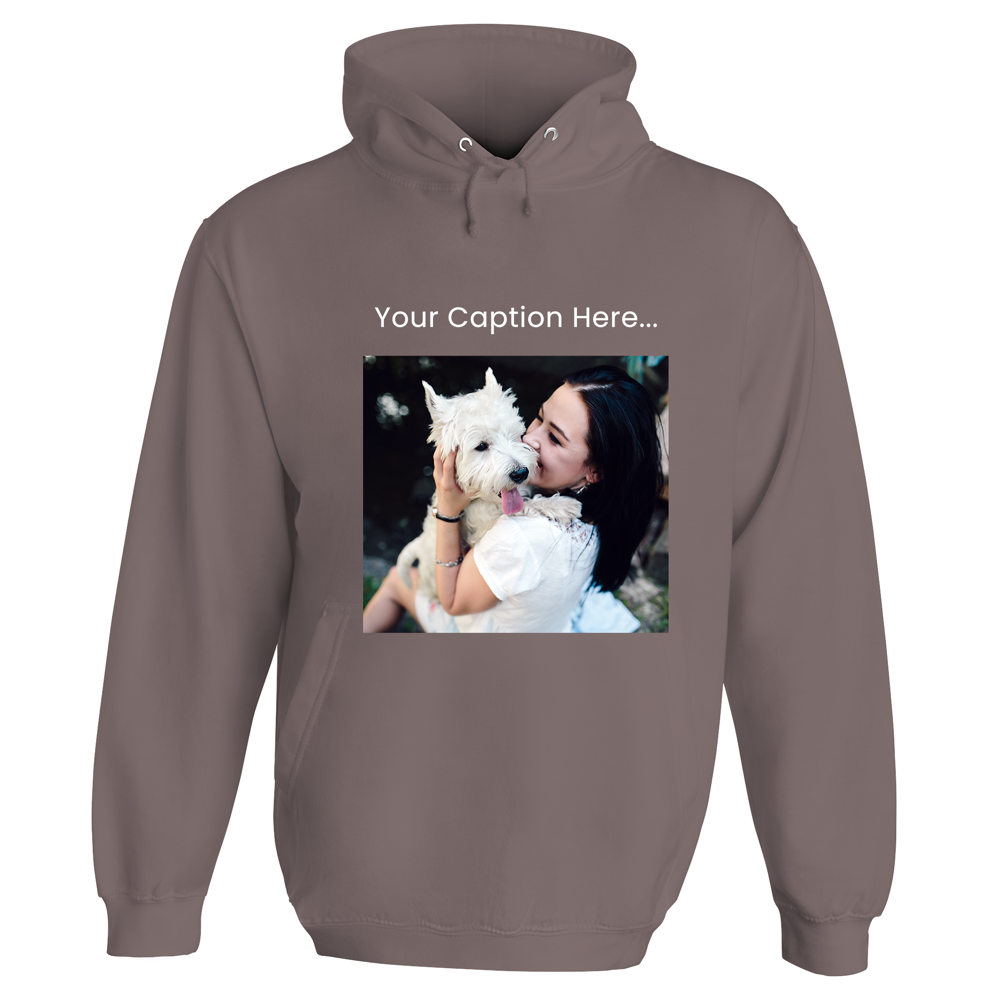 Personalised Photo and Top Caption Hoodie