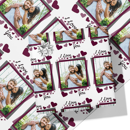 "I Love You" Photo Wrapping Paper