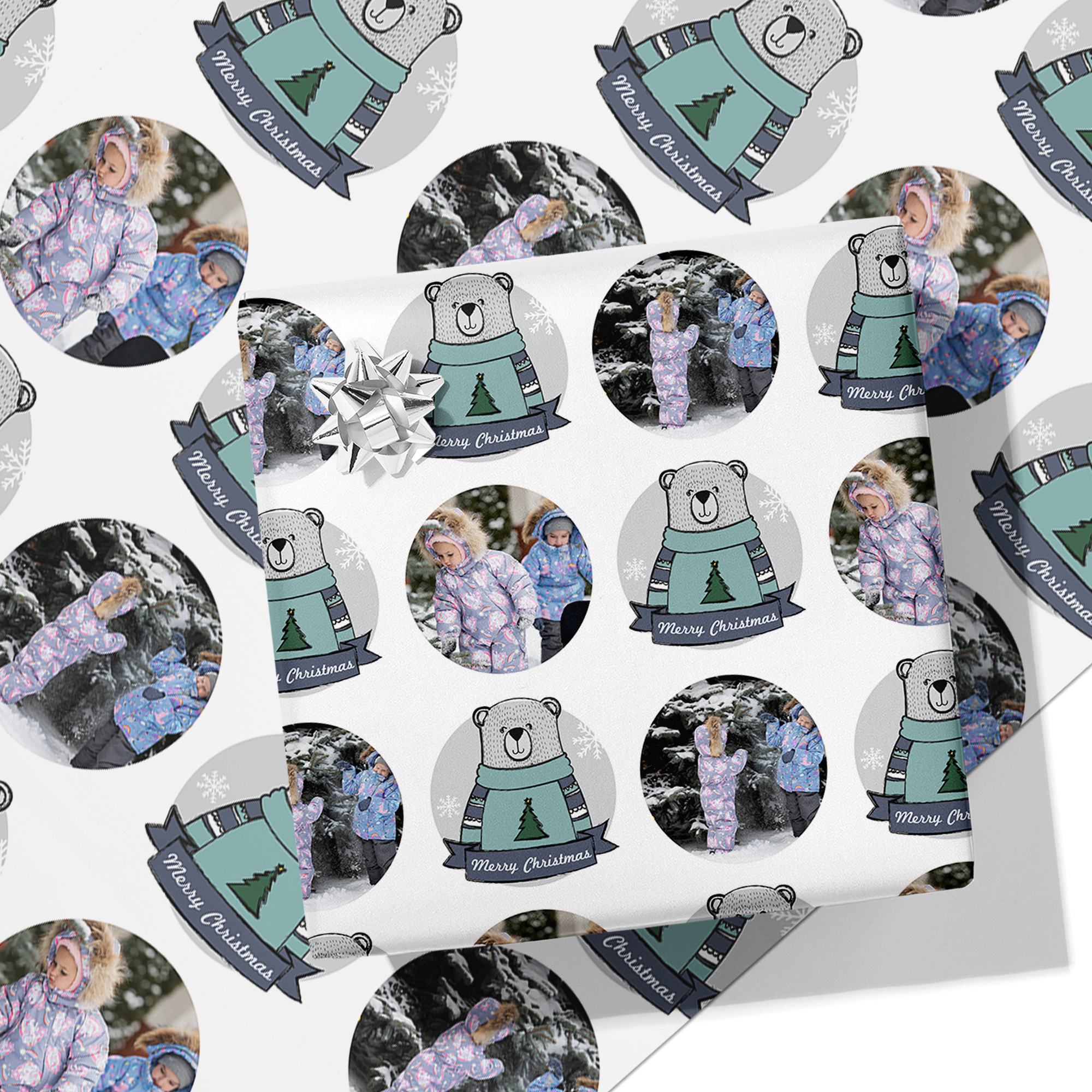 Christmas Bear Photo Wrapping Paper