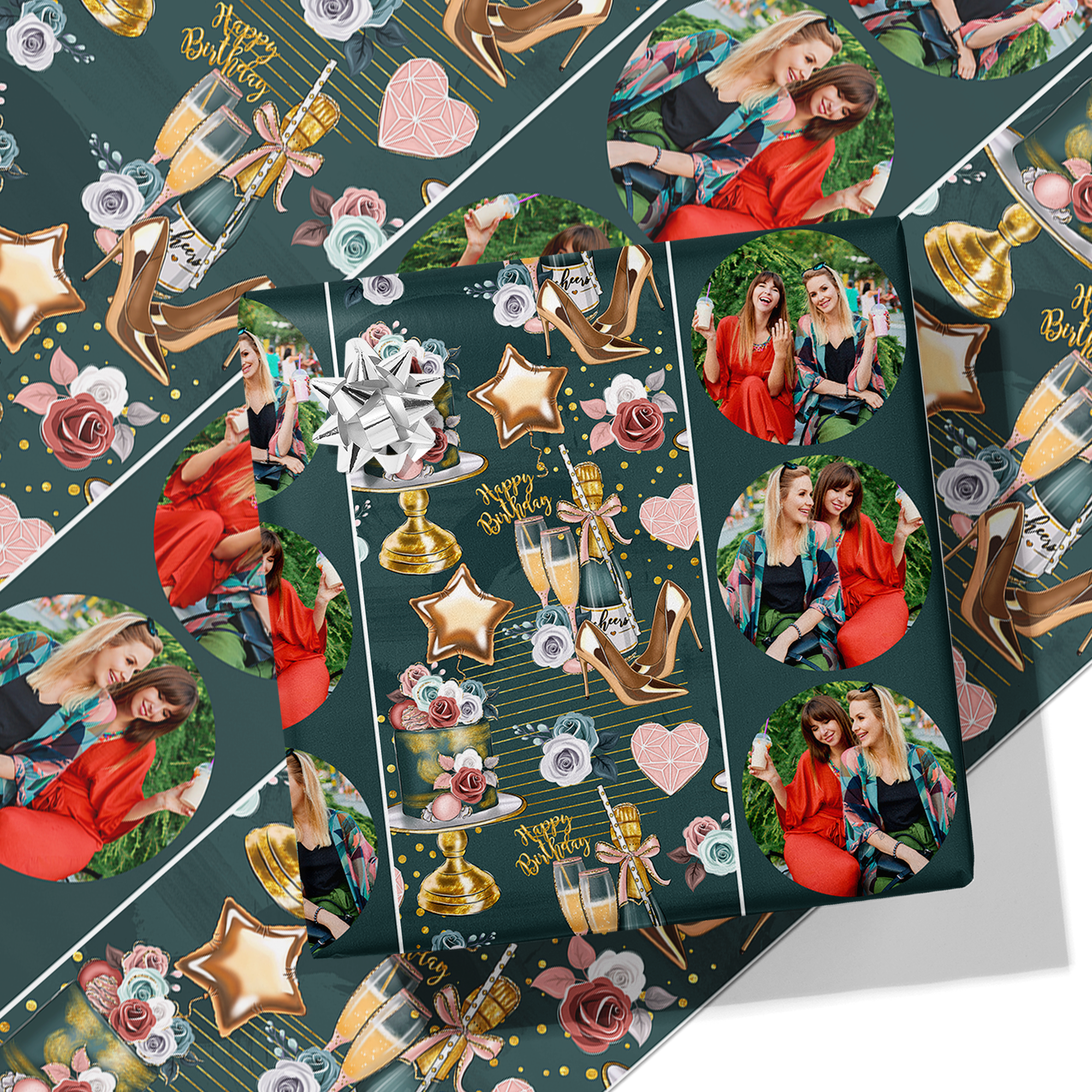 Birthday Prosecco Photo Wrapping Paper