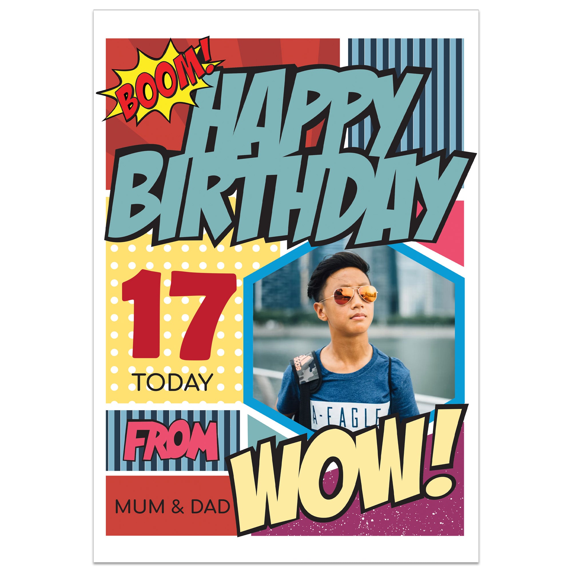 Comic Book Style Photo Personalised Birthday Card