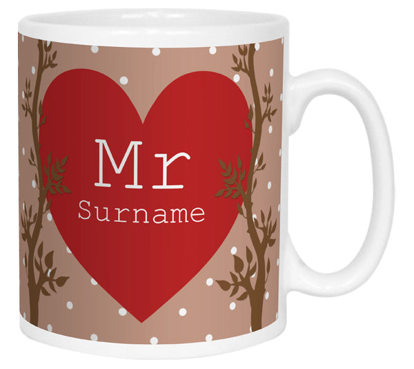 Mr Alpine Heart Name Mug