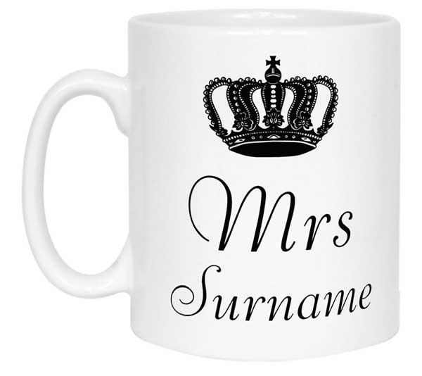 Mrs Crown Name Mug