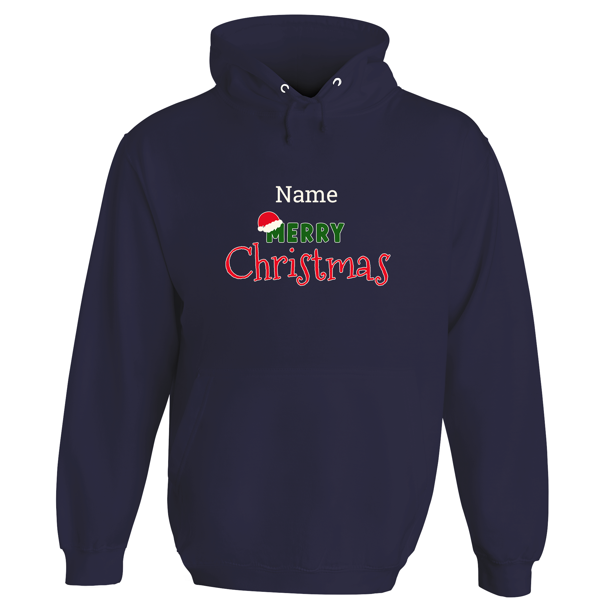 Merry Christmas Santa Hat Personalised Hoodie