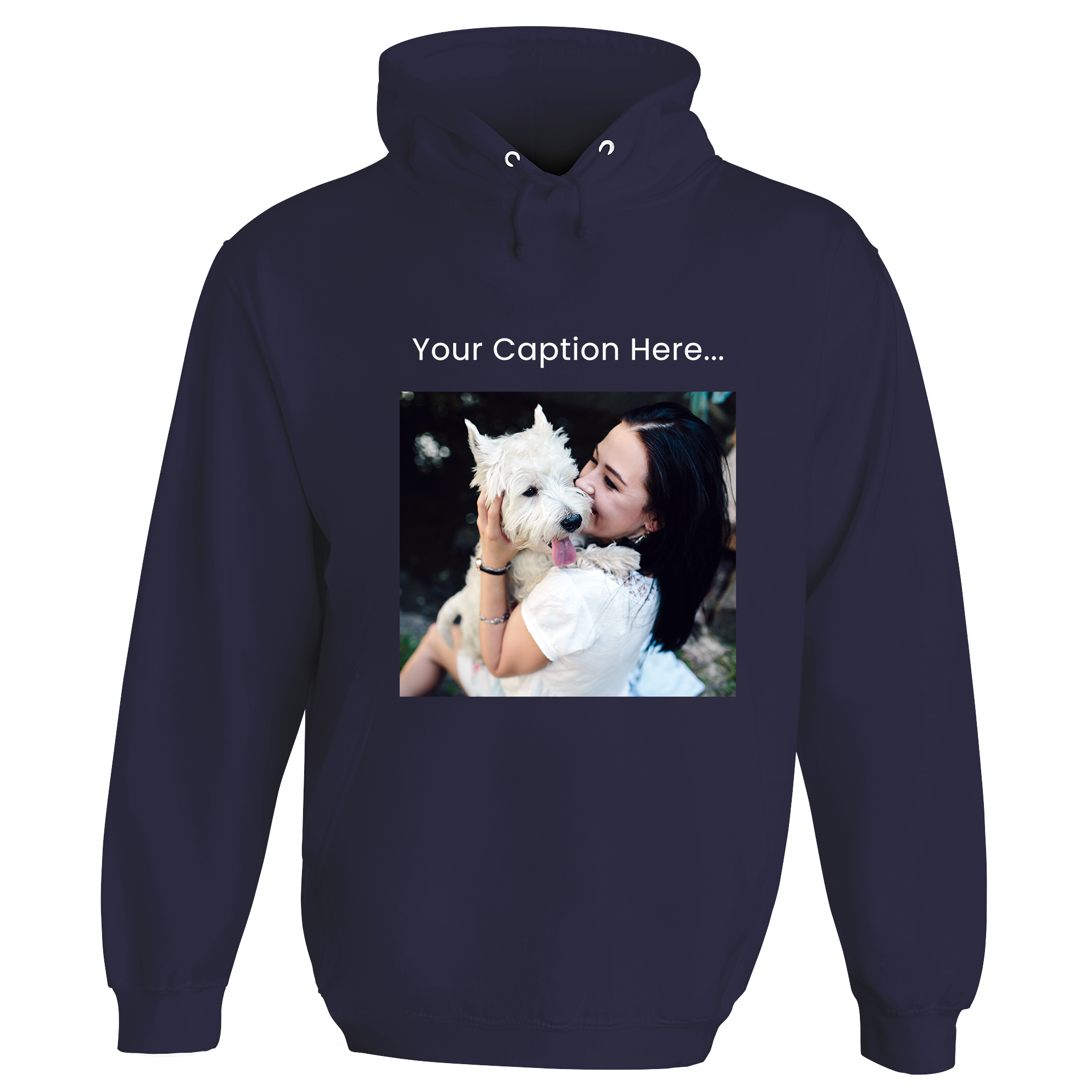 Personalised Photo and Top Caption Hoodie