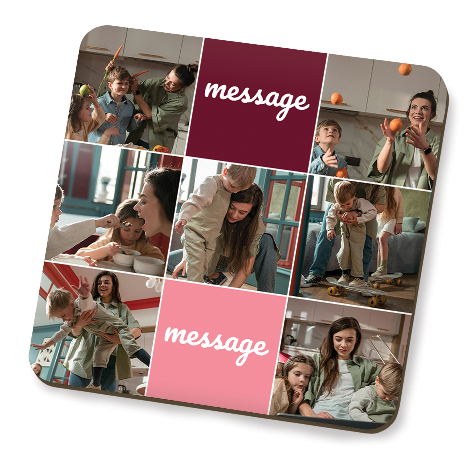 Best Mum Collage Coaster with 7 Photos