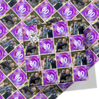 Purple Watercolour Birthday Photo Wrapping Paper - Add Any Age