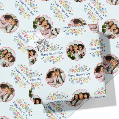 Watercolour Floral Mother's Day Photo Wrapping Paper
