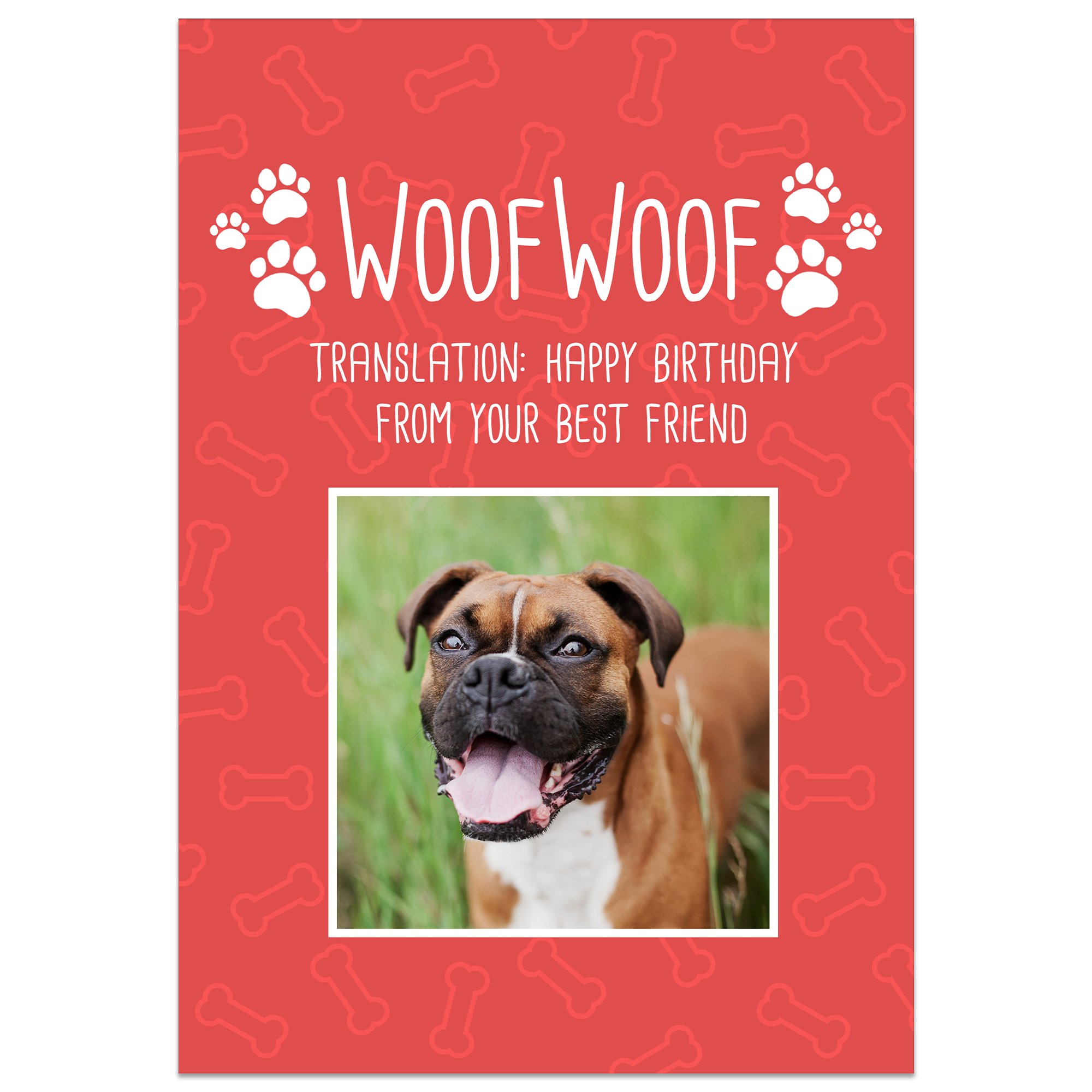 Woof Woof Birthday Photo Card