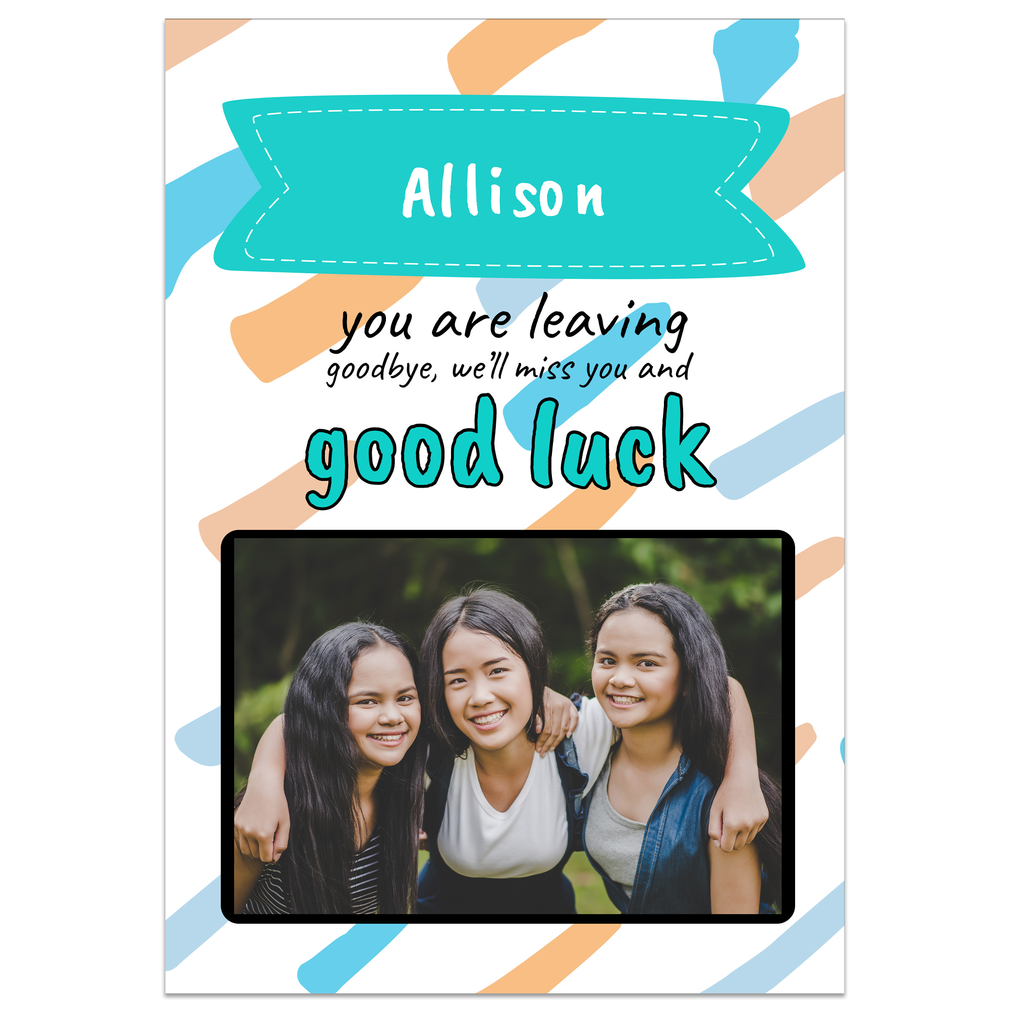 Goodbye And Good Luck Photo Card