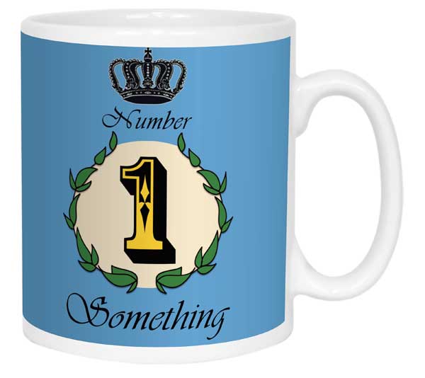 Number 1 Decorative Personalised Mug - Blue