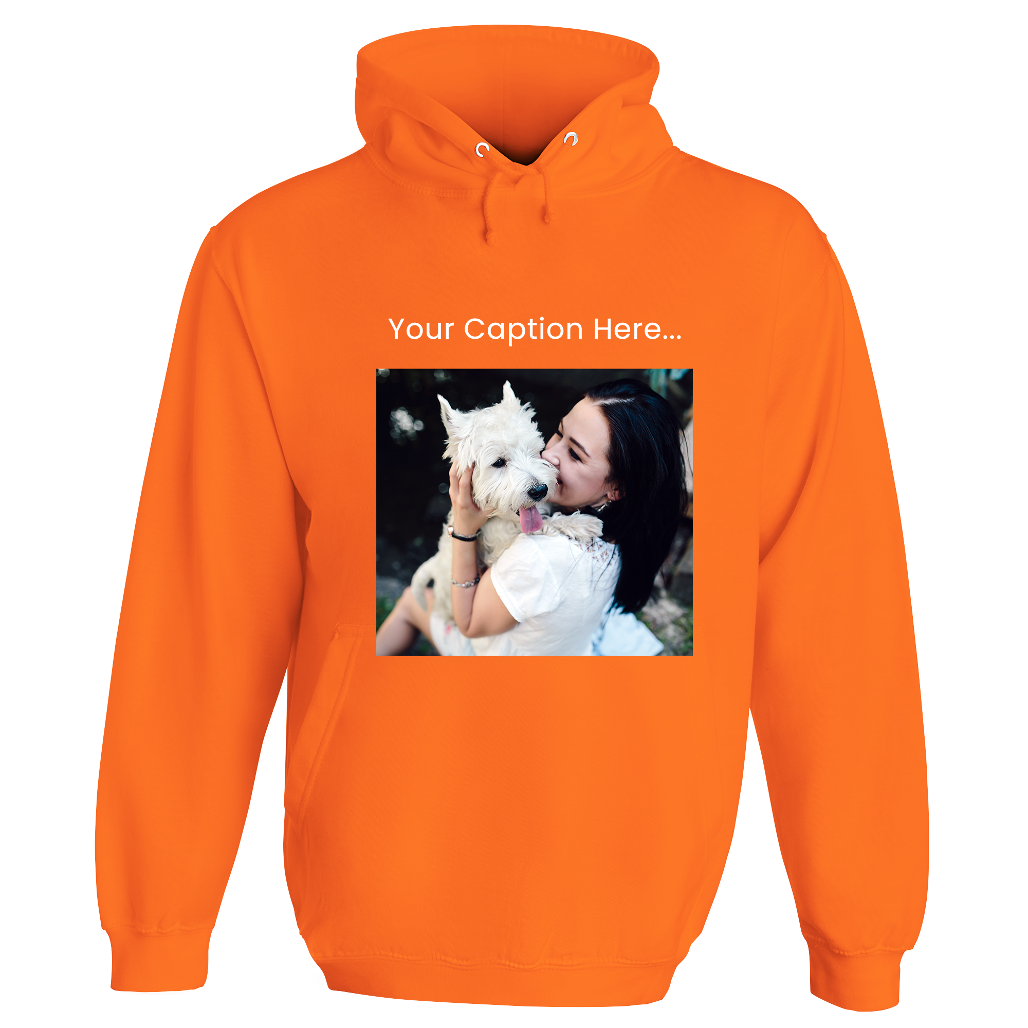 Personalised Photo and Top Caption Hoodie