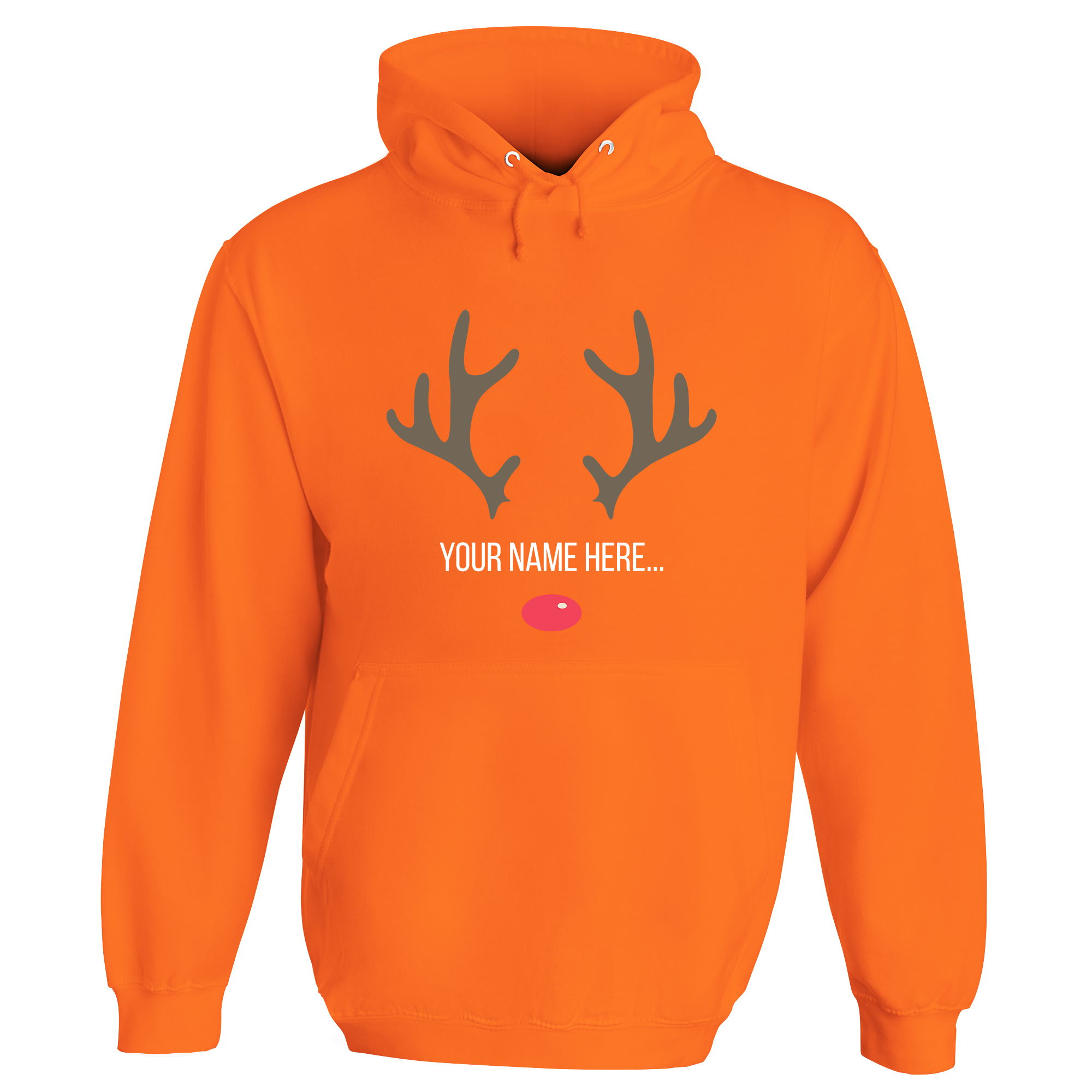 Festive Reindeer Name Personalised Hoodie