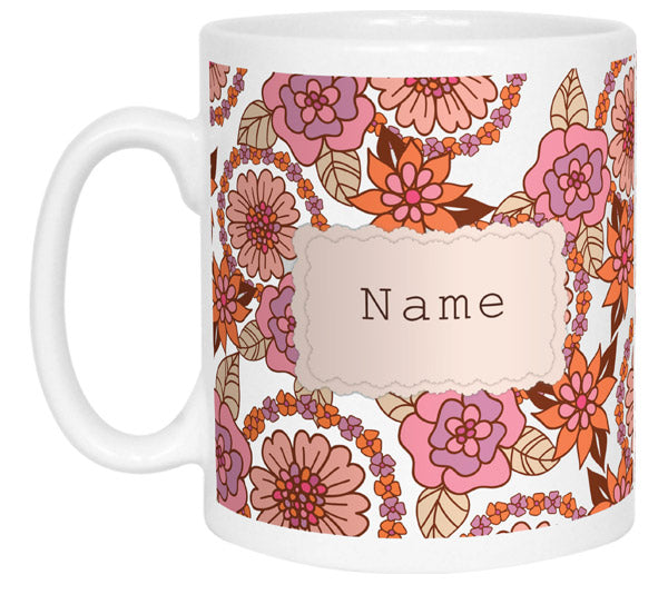 Vintage Style Personalised Name Mug - Pink