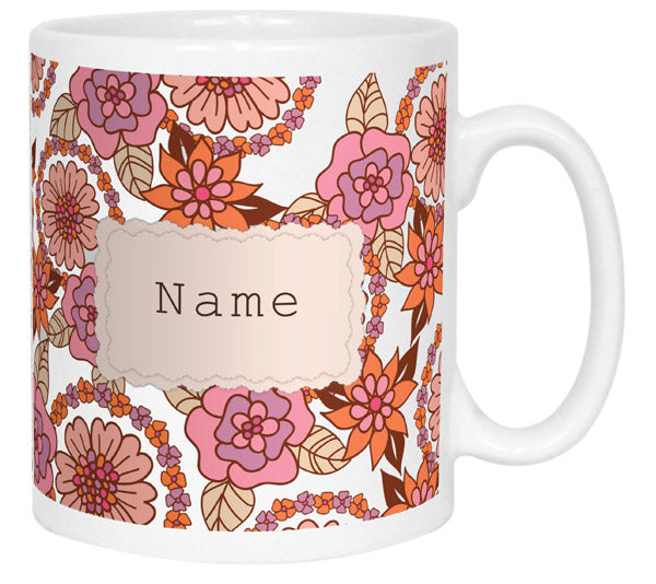Vintage Style Personalised Name Mug - Pink