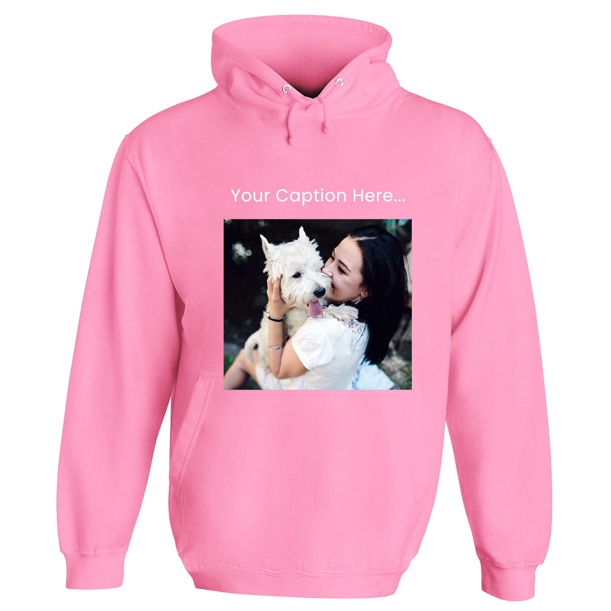 Personalised Photo and Top Caption Hoodie