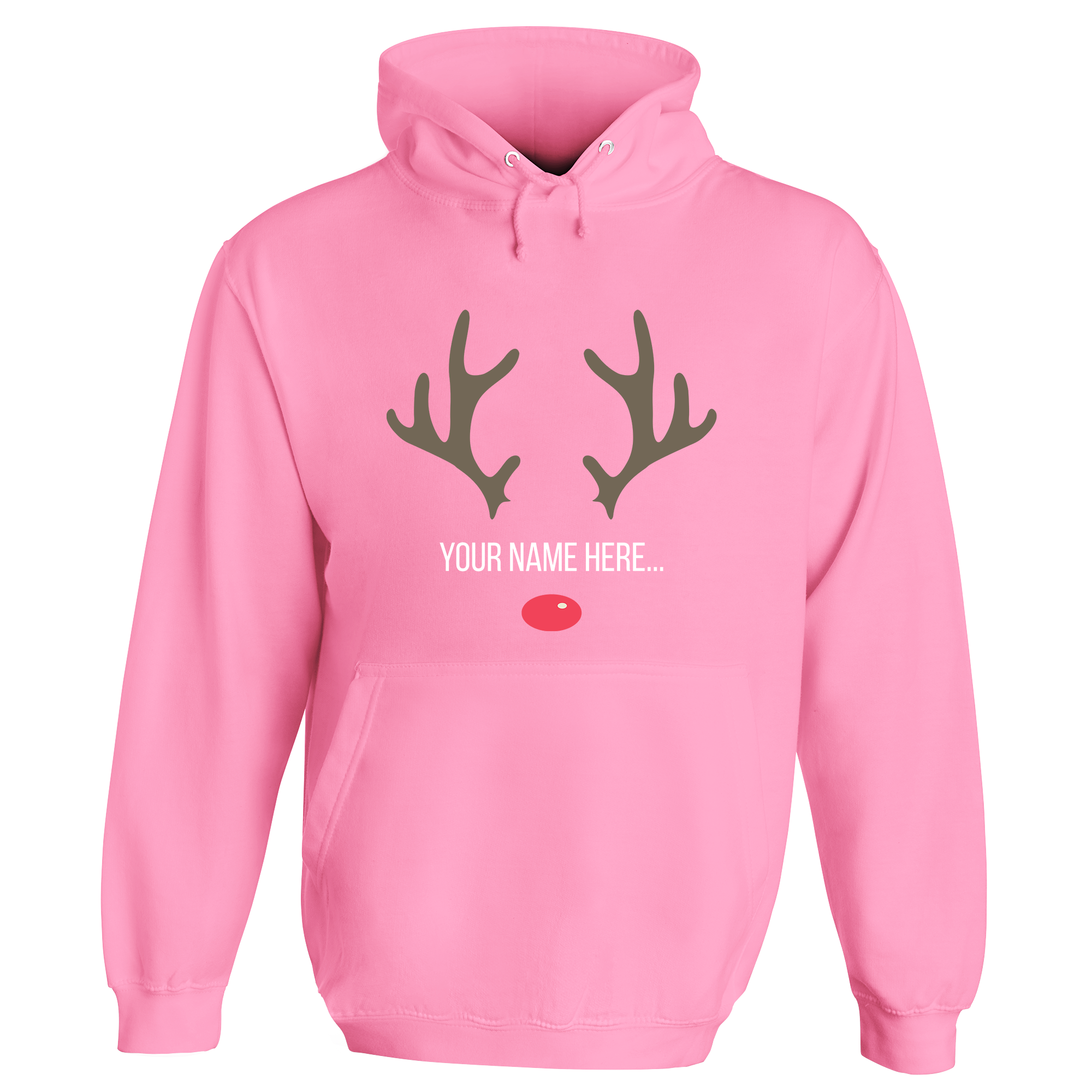 Festive Reindeer Name Personalised Hoodie