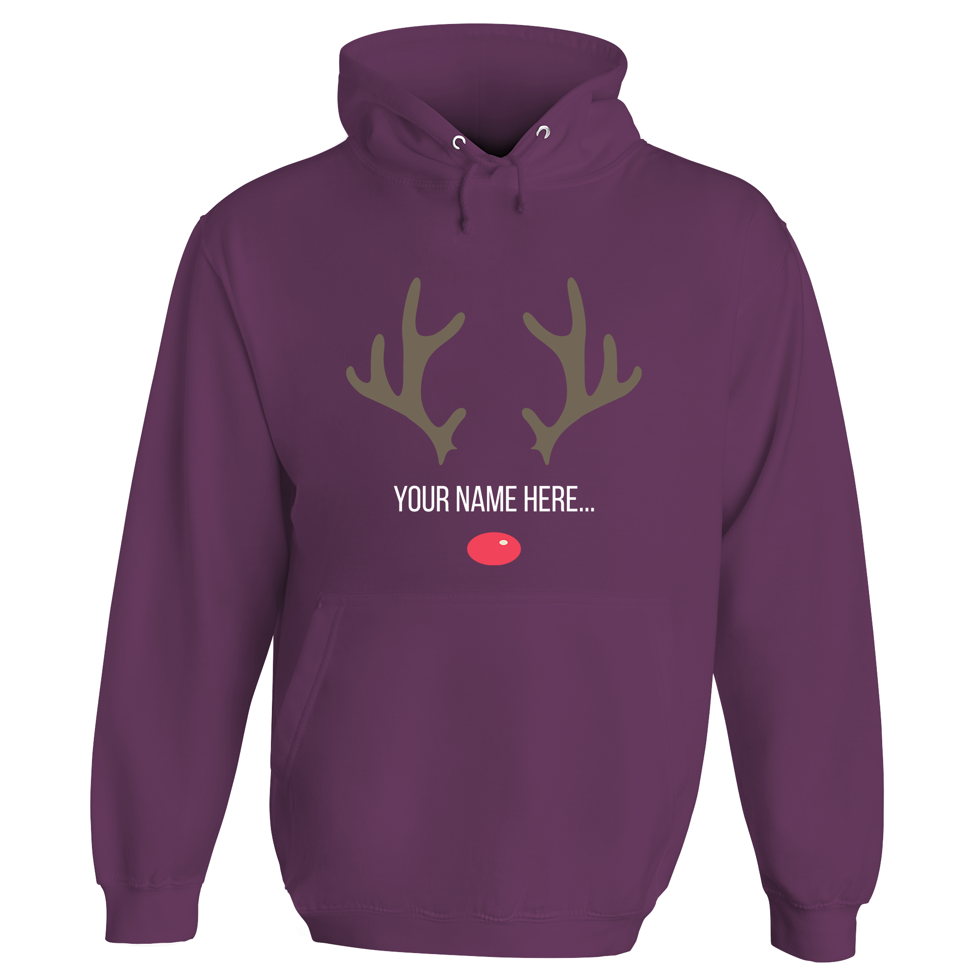 Festive Reindeer Name Personalised Hoodie