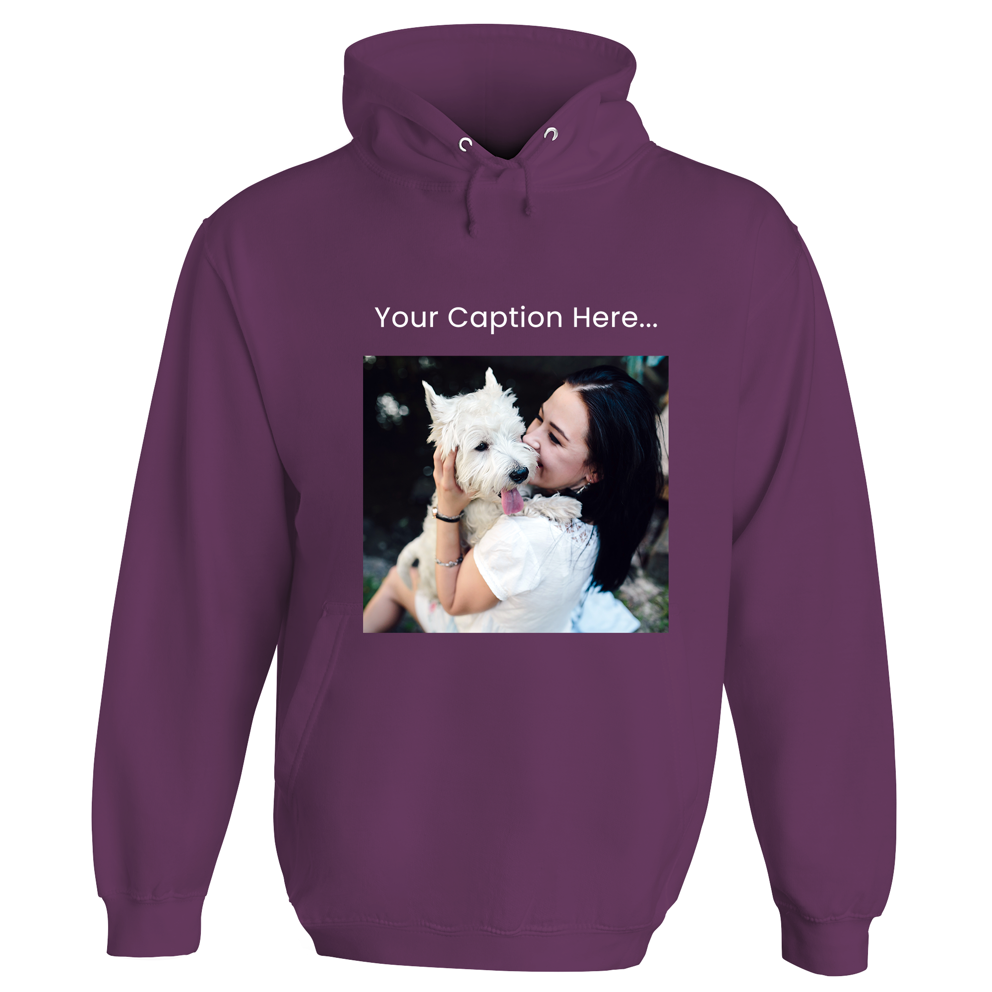 Personalised Photo and Top Caption Hoodie