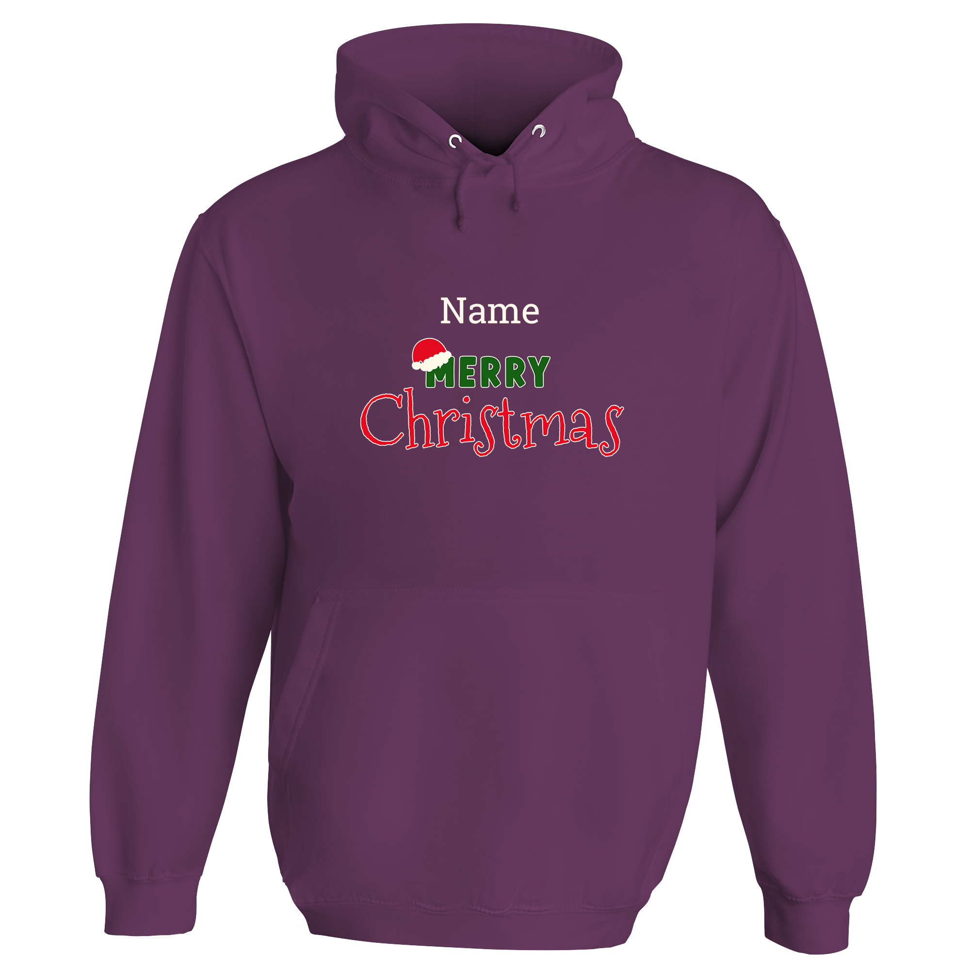 Merry Christmas Santa Hat Personalised Hoodie