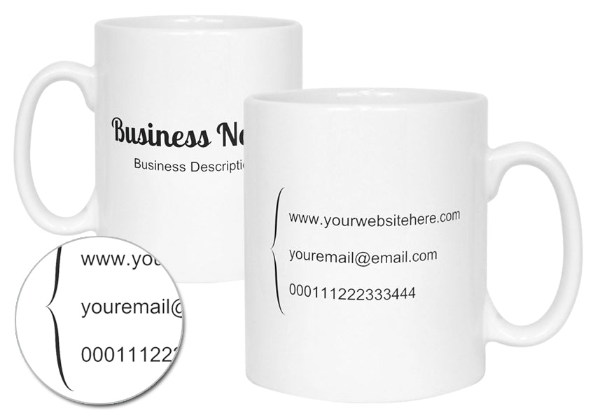 Promotional Mug with Curly Bracket