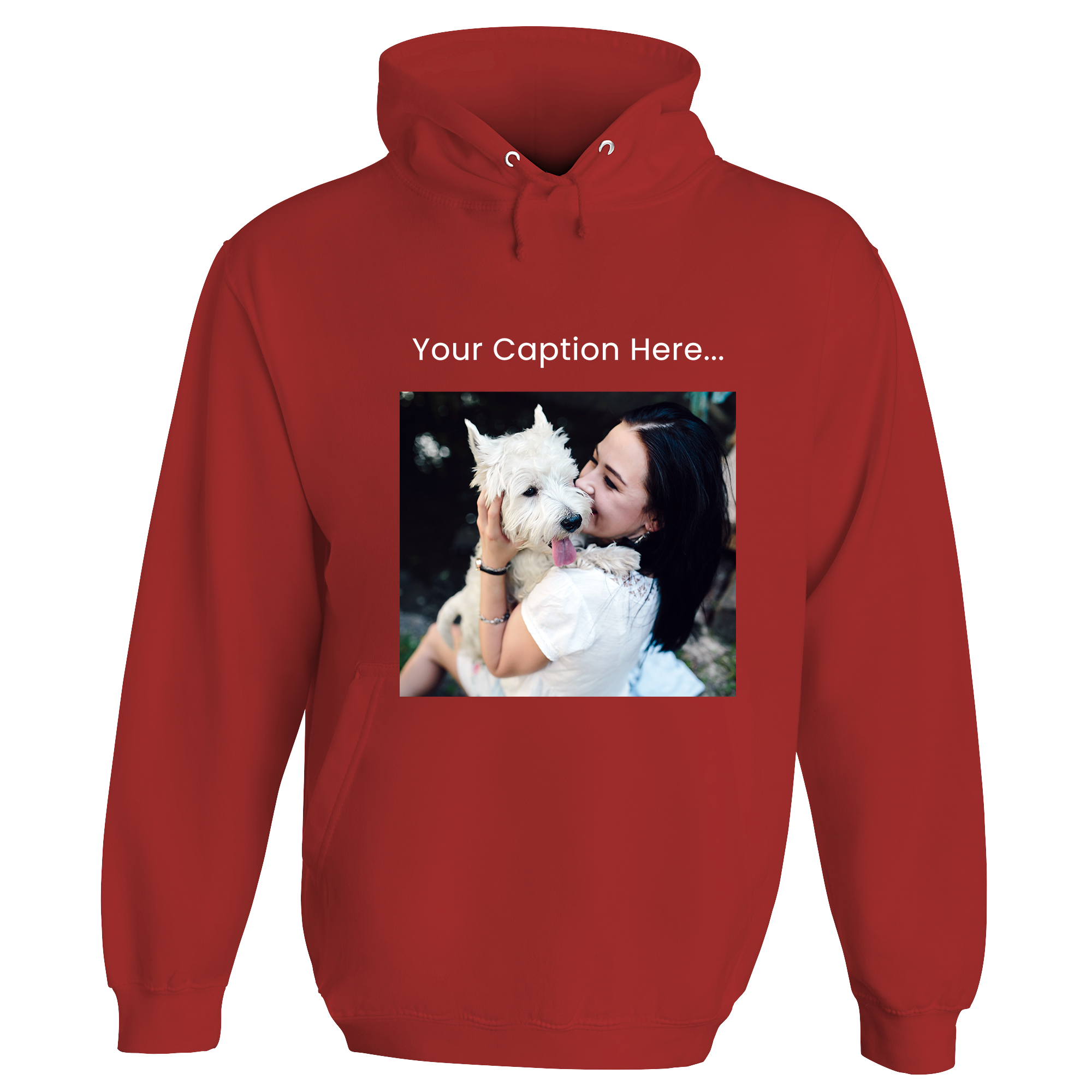 Personalised Photo and Top Caption Hoodie