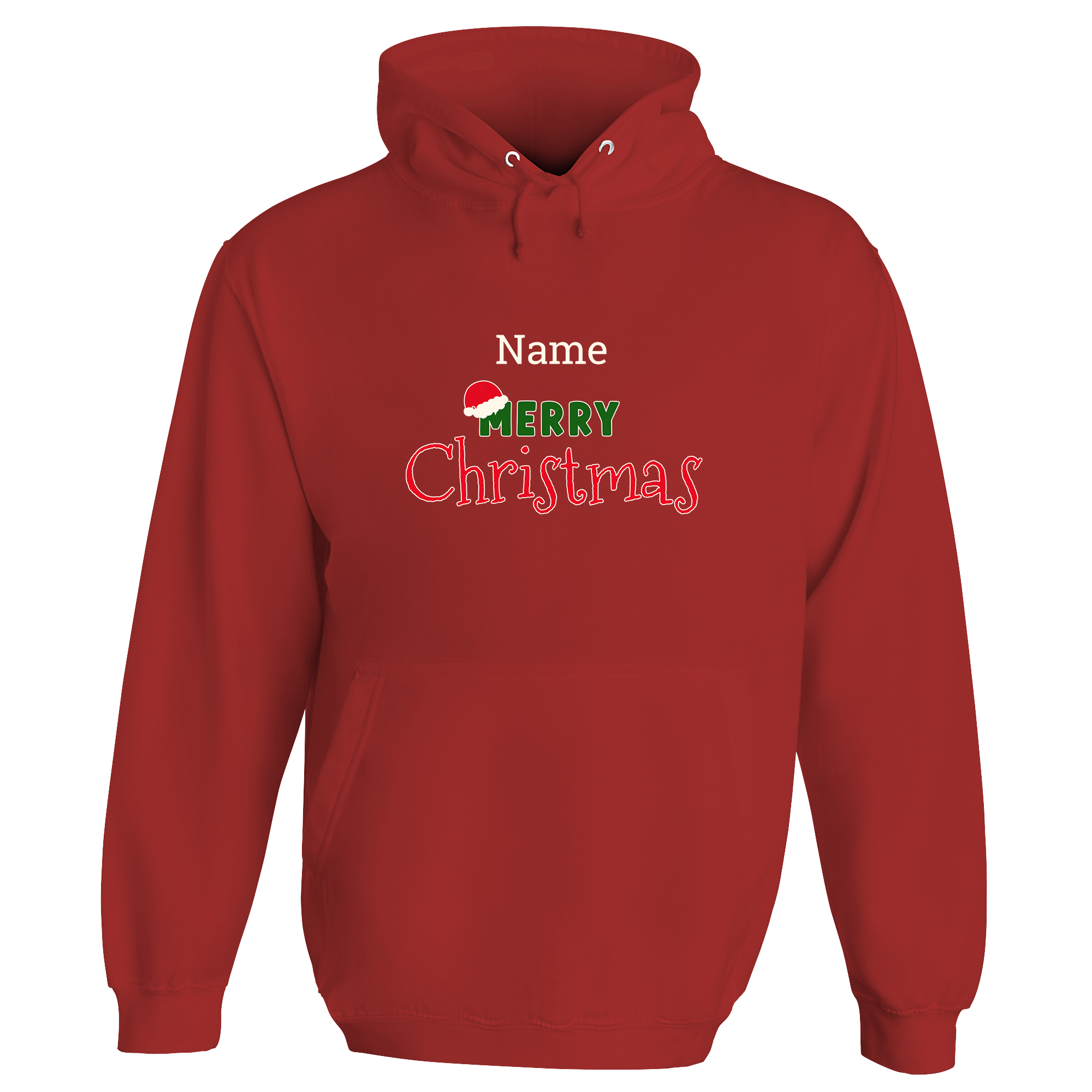Merry Christmas Santa Hat Personalised Hoodie