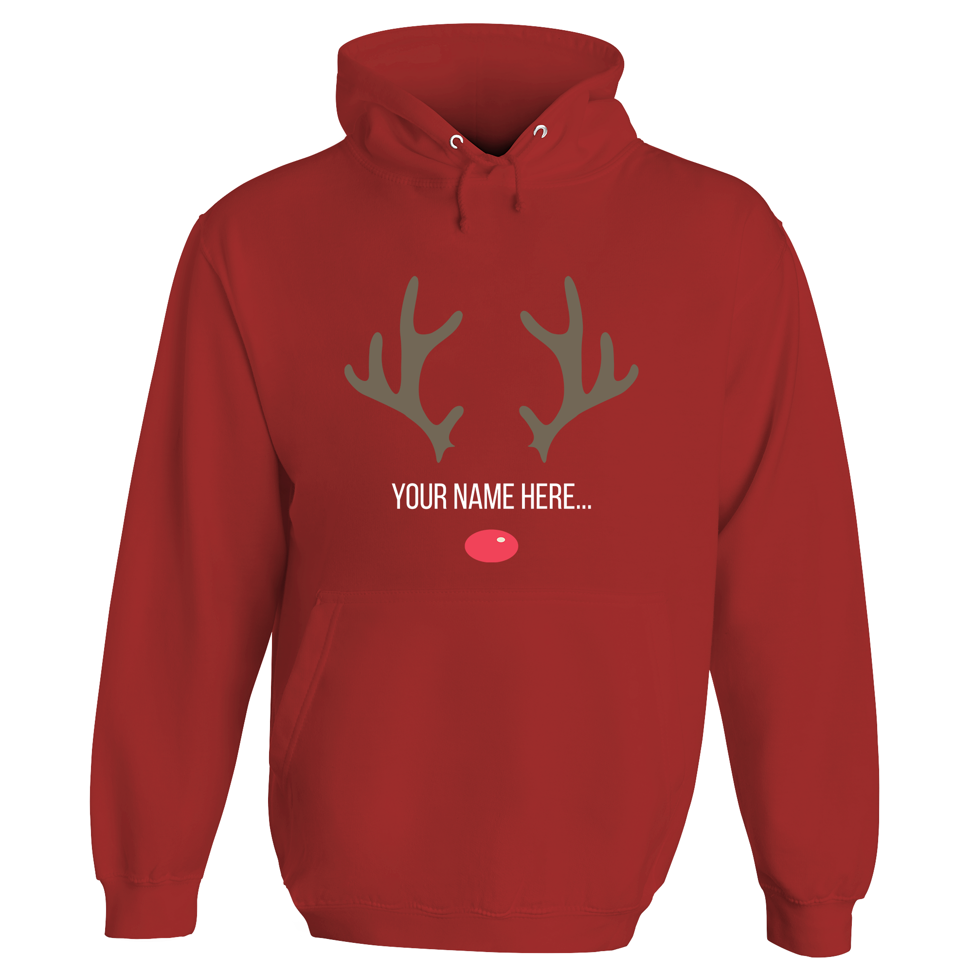 Festive Reindeer Name Personalised Hoodie