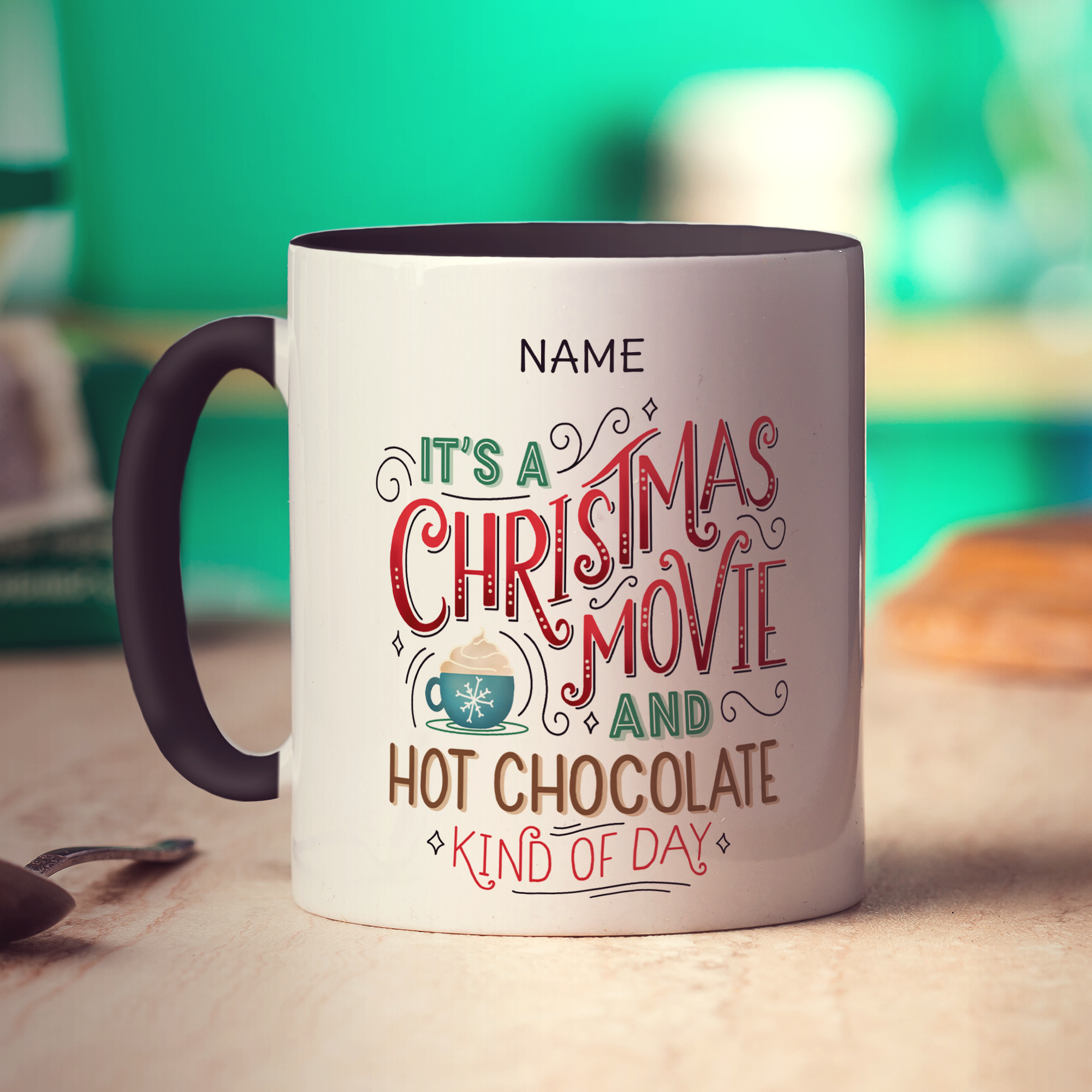 Christmas Movie Hot Chocolate Name Mug