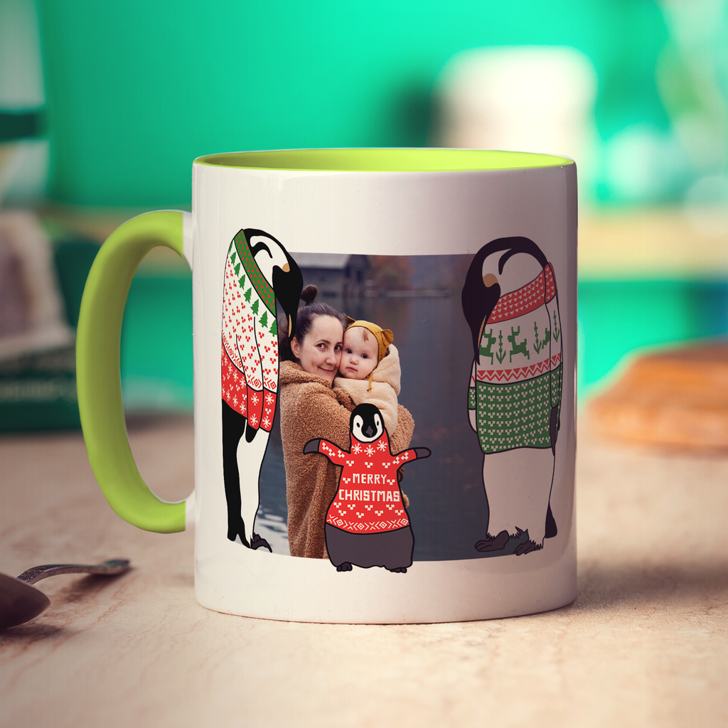 Family Penguin Photo Mug